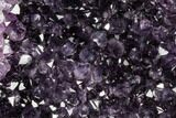 Wide, Dark Purple Amethyst Cluster On Wood Base - Uruguay #113921-1